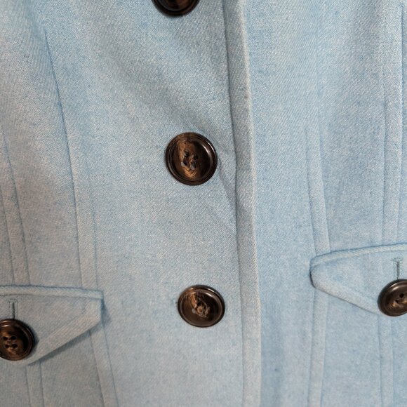 Talbots Aqua Blue Wool-Blend Blazer/Jacket Size 8, Tailored, Classic & Polished - Picture 4 of 12